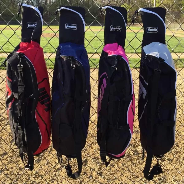 Franklin Sports Youth Baseball Bat Bag  Kids Teeball Softball Baseball Equipment Bag  Holds Bat Helmet Cleats and MorePink