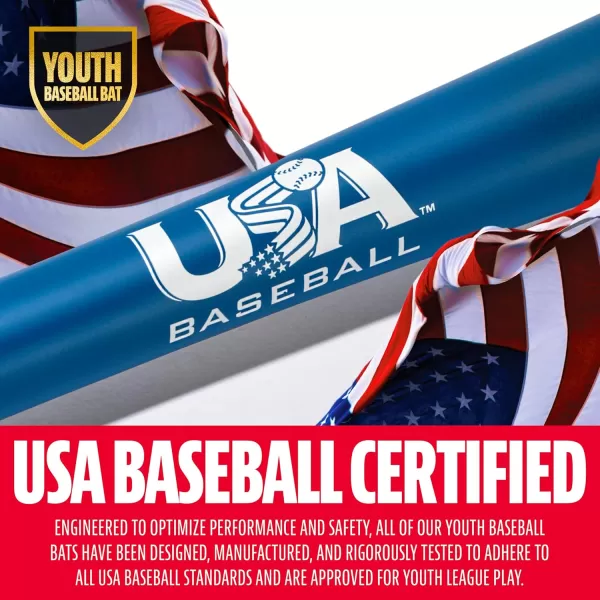 Franklin Sports Youth Baseball Bat  Heist Kids Baseball Bats for Ages 812  2 58quot Inch Big Barrel Kids Metal Bat  Youth Drop 9  10 Aluminum Bats  USA Baseball  26quot to 30quot BatsRoyal