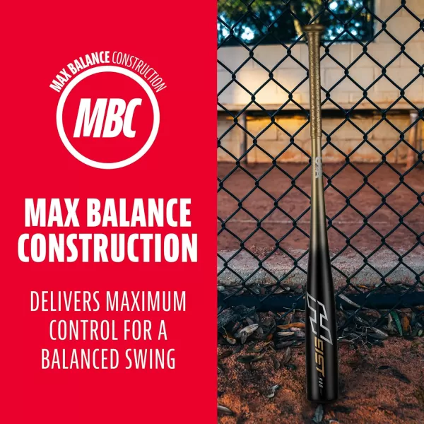 Franklin Sports Youth Baseball Bat  Heist Kids Baseball Bats for Ages 812  2 58quot Inch Big Barrel Kids Metal Bat  Youth Drop 9  10 Aluminum Bats  USA Baseball  26quot to 30quot BatsBlack