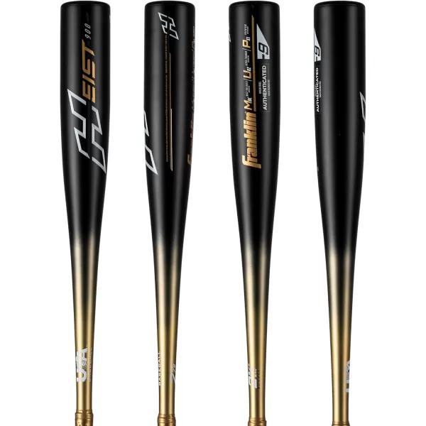 Franklin Sports Youth Baseball Bat  Heist Kids Baseball Bats for Ages 812  2 58quot Inch Big Barrel Kids Metal Bat  Youth Drop 9  10 Aluminum Bats  USA Baseball  26quot to 30quot BatsBlack