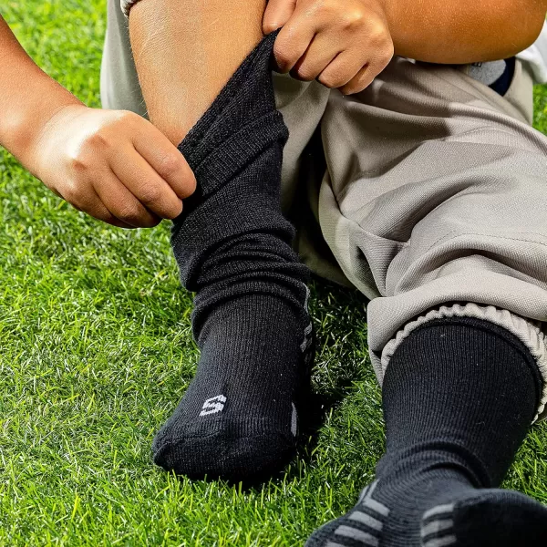 Franklin Sports Youth Baseball  Softball Socks  Baseball  Softball Knee Socks for Kids  Boys  Girls Tall Sports SocksBlack