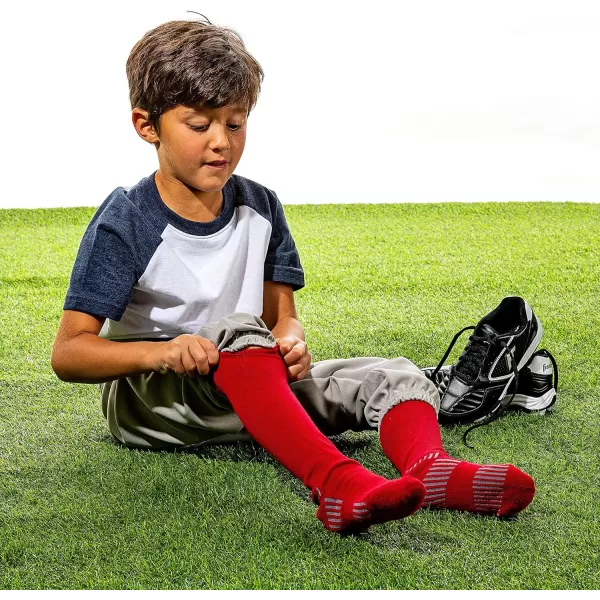 Franklin Sports Youth Baseball  Softball Socks  Baseball  Softball Knee Socks for Kids  Boys  Girls Tall Sports SocksRed
