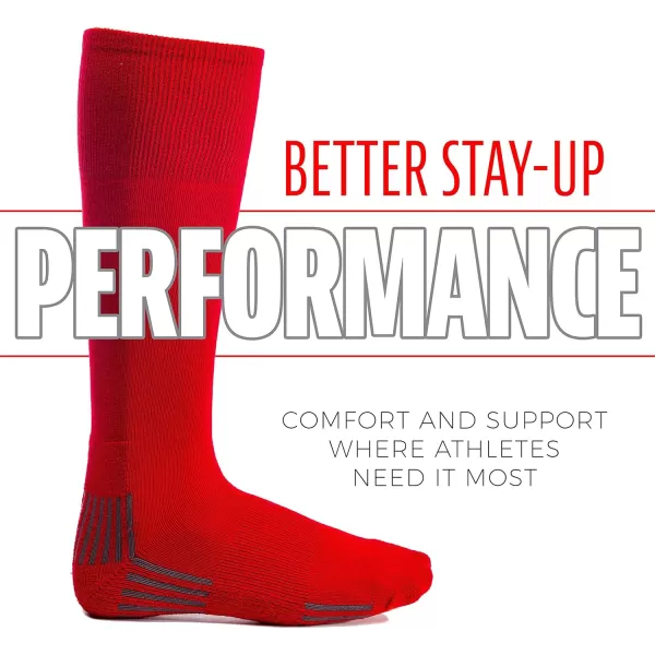 Franklin Sports Youth Baseball  Softball Socks  Baseball  Softball Knee Socks for Kids  Boys  Girls Tall Sports SocksRed