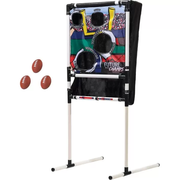 Franklin Sports Kids Football Target Toss with Mini Footballs  Indoor Football Passing Game for Kids  Football Passing Targets Black