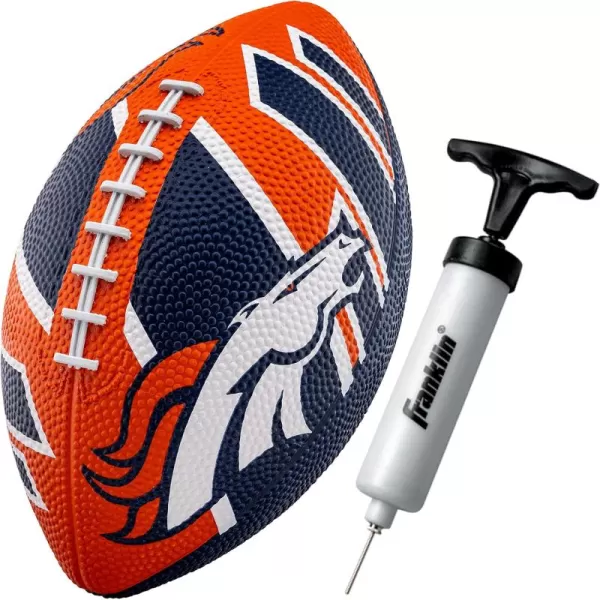 Franklin Sports NFL Team Footballs  Rubber Youth Mini Footballs for All NFL Teams  Kids Junior 85quot Football  Official NFL Licensed FootballsDenver Broncos