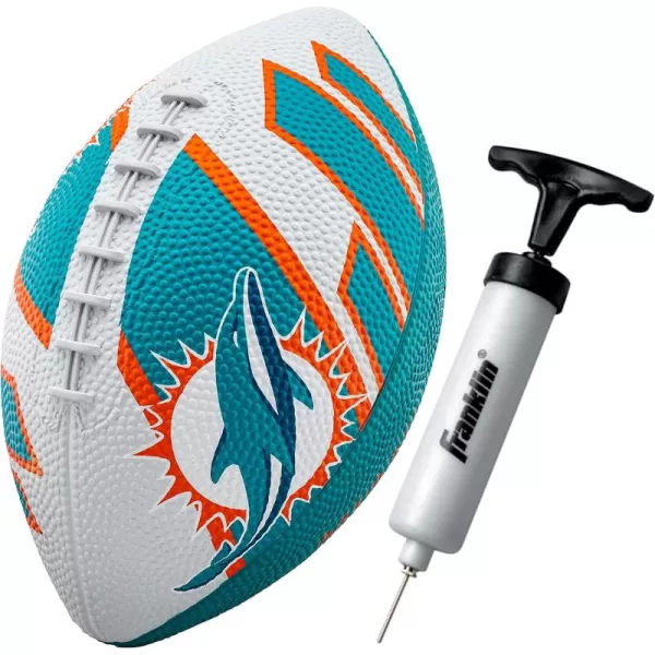 Franklin Sports NFL Team Footballs  Rubber Youth Mini Footballs for All NFL Teams  Kids Junior 85quot Football  Official NFL Licensed FootballsMiami Dolphins