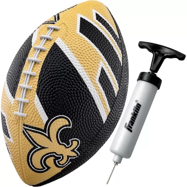 Franklin Sports NFL Team Footballs  Rubber Youth Mini Footballs for All NFL Teams  Kids Junior 85quot Football  Official NFL Licensed FootballsNew Orleans Saints
