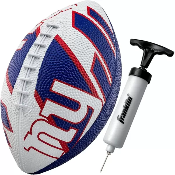 Franklin Sports NFL Team Footballs  Rubber Youth Mini Footballs for All NFL Teams  Kids Junior 85quot Football  Official NFL Licensed FootballsNew York Giants