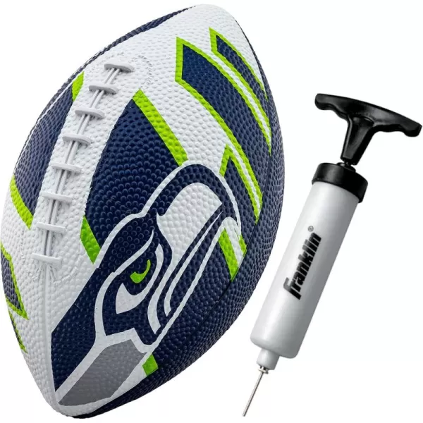 Franklin Sports NFL Team Footballs  Rubber Youth Mini Footballs for All NFL Teams  Kids Junior 85quot Football  Official NFL Licensed FootballsSeattle Seahawks