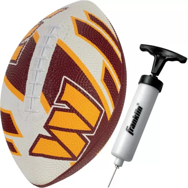 Franklin Sports NFL Team Footballs  Rubber Youth Mini Footballs for All NFL Teams  Kids Junior 85quot Football  Official NFL Licensed FootballsWashington Commanders