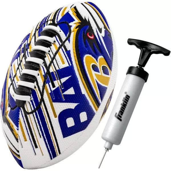 Franklin Sports NFL Team Footballs  Youth Mini Footballs for All NFL Teams  Kids Junior 85quot Football  Air Pump Sets  Official NFL Licensed FootballsBaltimore Ravens
