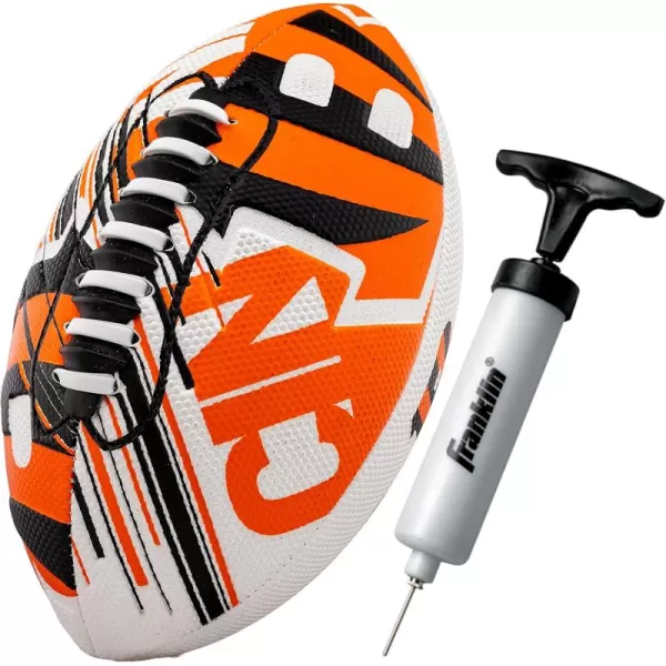 Franklin Sports NFL Team Footballs  Youth Mini Footballs for All NFL Teams  Kids Junior 85quot Football  Air Pump Sets  Official NFL Licensed FootballsCincinnati Bengals