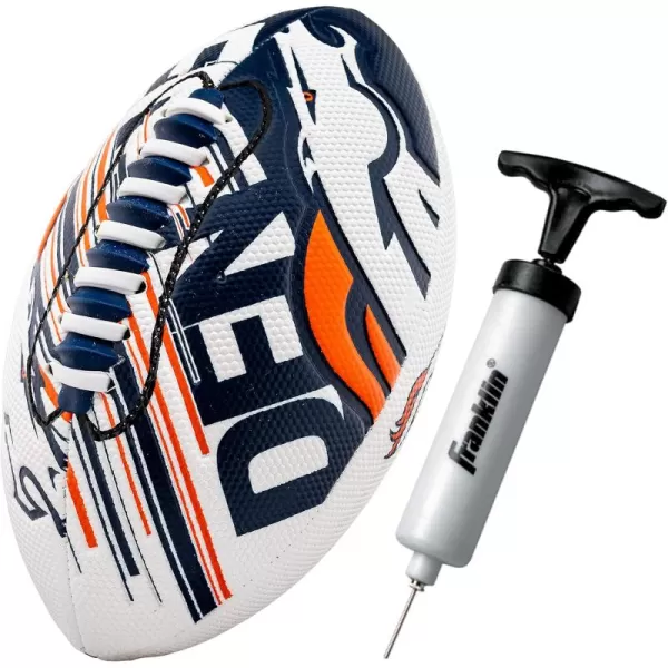 Franklin Sports NFL Team Footballs  Youth Mini Footballs for All NFL Teams  Kids Junior 85quot Football  Air Pump Sets  Official NFL Licensed FootballsDenver Broncos