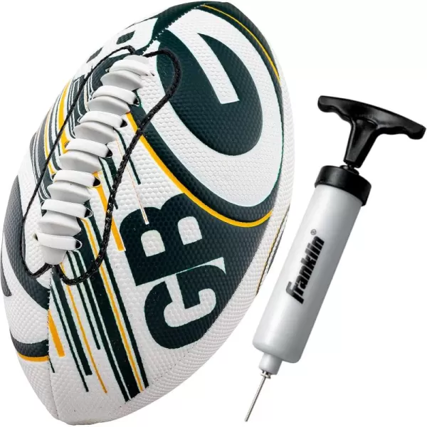 Franklin Sports NFL Team Footballs  Youth Mini Footballs for All NFL Teams  Kids Junior 85quot Football  Air Pump Sets  Official NFL Licensed FootballsGreen Bay Packers