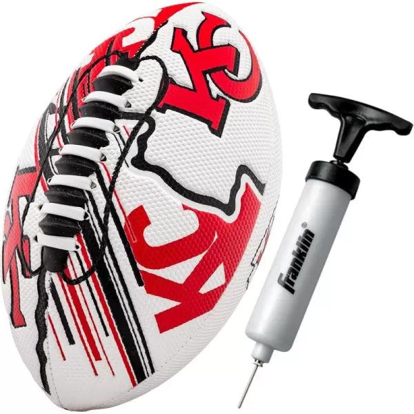 Franklin Sports NFL Team Footballs  Youth Mini Footballs for All NFL Teams  Kids Junior 85quot Football  Air Pump Sets  Official NFL Licensed FootballsKansas City Chiefs