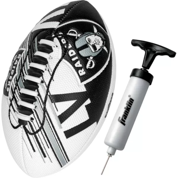 Franklin Sports NFL Team Footballs  Youth Mini Footballs for All NFL Teams  Kids Junior 85quot Football  Air Pump Sets  Official NFL Licensed FootballsLas Vegas Raiders