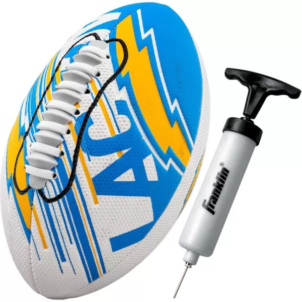 Franklin Sports NFL Team Footballs  Youth Mini Footballs for All NFL Teams  Kids Junior 85quot Football  Air Pump Sets  Official NFL Licensed FootballsLos Angeles Chargers