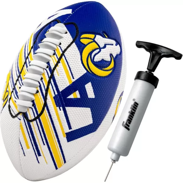 Franklin Sports NFL Team Footballs  Youth Mini Footballs for All NFL Teams  Kids Junior 85quot Football  Air Pump Sets  Official NFL Licensed FootballsLos Angeles Rams