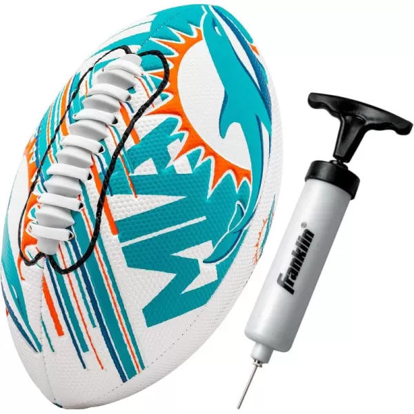 Franklin Sports NFL Team Footballs  Youth Mini Footballs for All NFL Teams  Kids Junior 85quot Football  Air Pump Sets  Official NFL Licensed FootballsMiami Dolphins