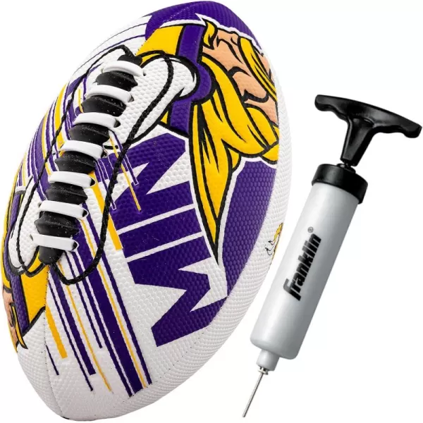 Franklin Sports NFL Team Footballs  Youth Mini Footballs for All NFL Teams  Kids Junior 85quot Football  Air Pump Sets  Official NFL Licensed FootballsMinnesota Vikings