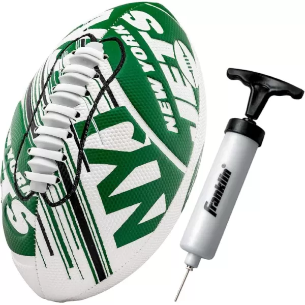 Franklin Sports NFL Team Footballs  Youth Mini Footballs for All NFL Teams  Kids Junior 85quot Football  Air Pump Sets  Official NFL Licensed FootballsNew York Jets