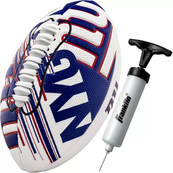 Franklin Sports NFL Team Footballs  Youth Mini Footballs for All NFL Teams  Kids Junior 85quot Football  Air Pump Sets  Official NFL Licensed FootballsNew York Giants