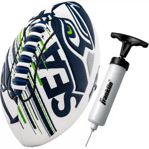 Franklin Sports NFL Team Footballs  Youth Mini Footballs for All NFL Teams  Kids Junior 85quot Football  Air Pump Sets  Official NFL Licensed FootballsSeattle Seahawks