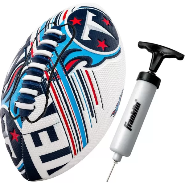 Franklin Sports NFL Team Footballs  Youth Mini Footballs for All NFL Teams  Kids Junior 85quot Football  Air Pump Sets  Official NFL Licensed FootballsTennessee Titans