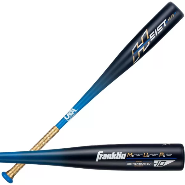 Franklin Sports Youth Baseball Bat  Heist Kids Baseball Bats for Ages 812  2 58quot Inch Big Barrel Kids Metal Bat  Youth Drop 9  10 Aluminum Bats  USA Baseball  26quot to 30quot BatsRoyal