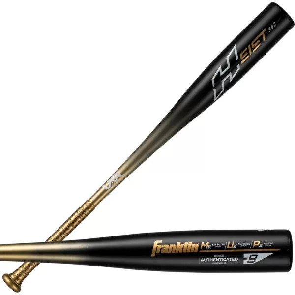 Franklin Sports Youth Baseball Bat  Heist Kids Baseball Bats for Ages 812  2 58quot Inch Big Barrel Kids Metal Bat  Youth Drop 9  10 Aluminum Bats  USA Baseball  26quot to 30quot BatsBlack