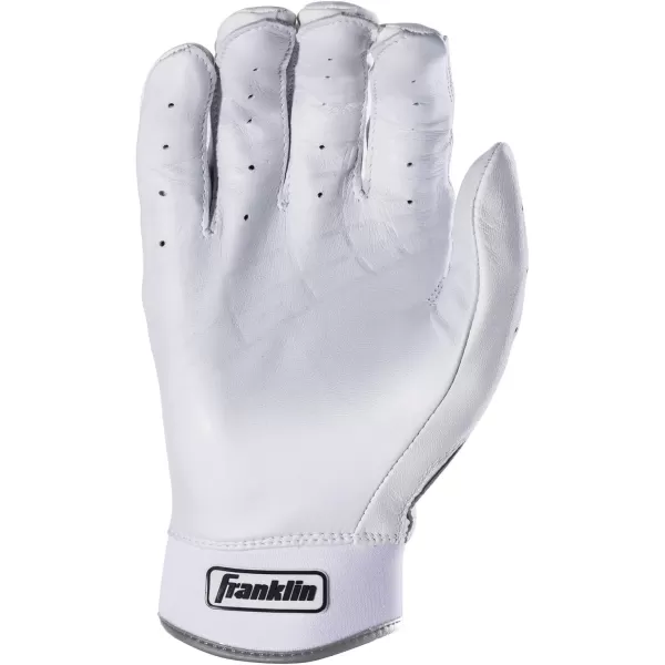 Franklin Sports MLB Baseball Batting Gloves  Powerstrap Adult  Youth Batting Gloves  Mens  Womens Baseball  Softball Batting Gloves  Boys  Girls Batting GlovesPearlWhite