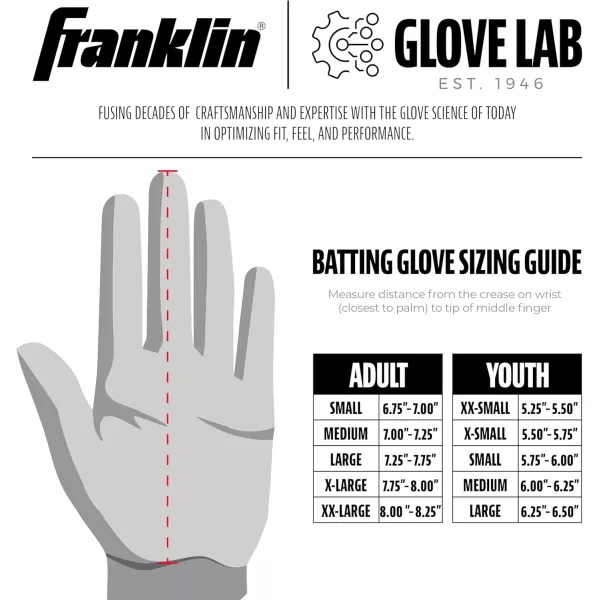 Franklin Sports MLB Baseball Batting Gloves  Powerstrap Adult  Youth Batting Gloves  Mens  Womens Baseball  Softball Batting Gloves  Boys  Girls Batting GlovesChrome White