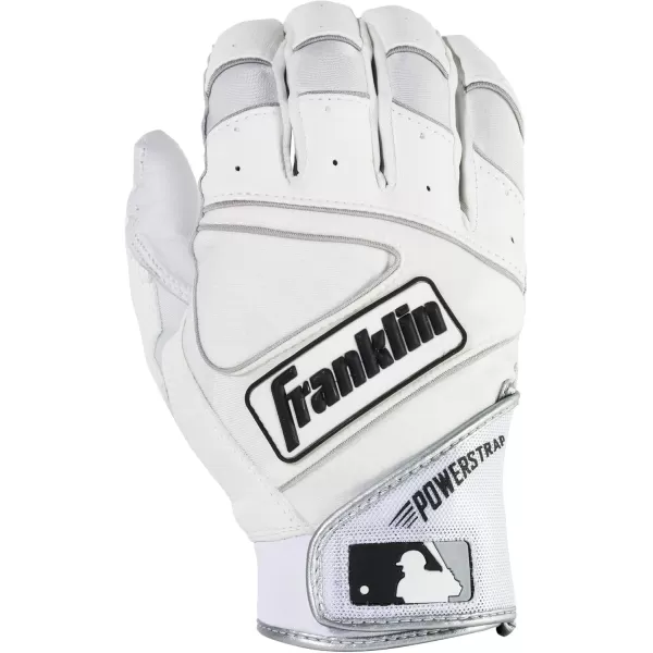 Franklin Sports MLB Baseball Batting Gloves  Powerstrap Adult  Youth Batting Gloves  Mens  Womens Baseball  Softball Batting Gloves  Boys  Girls Batting GlovesPearlWhite