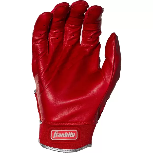 Franklin Sports MLB Baseball Batting Gloves  Powerstrap Adult  Youth Batting Gloves  Mens  Womens Baseball  Softball Batting Gloves  Boys  Girls Batting GlovesChrome Red
