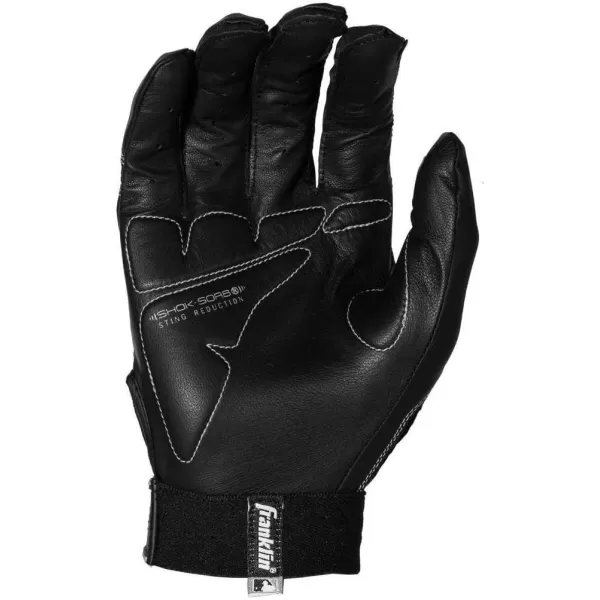 Franklin Sports MLB Baseball Batting Gloves  ShokSorb X Batting Gloves for Baseball  Softball  Adult  Youth Padded NonSting Batting Glove Pairs  Multiple Colors  SizesWhiteBlack