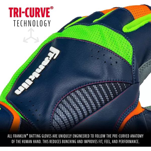 Franklin Sports MLB Baseball Batting Gloves  ShokSorb X Batting Gloves for Baseball  Softball  Adult  Youth Padded NonSting Batting Glove Pairs  Multiple Colors  SizesGrayNavyLime