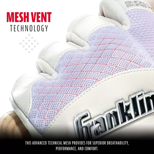 Franklin Sports MLB Baseball Batting Gloves  ShokSorb X Batting Gloves for Baseball  Softball  Adult  Youth Padded NonSting Batting Glove Pairs  Multiple Colors  SizesWhiteChrome