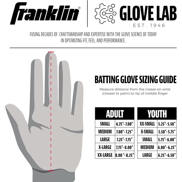 Franklin Sports MLB Baseball Batting Gloves  ShokSorb X Batting Gloves for Baseball  Softball  Adult  Youth Padded NonSting Batting Glove Pairs  Multiple Colors  SizesWhiteChrome