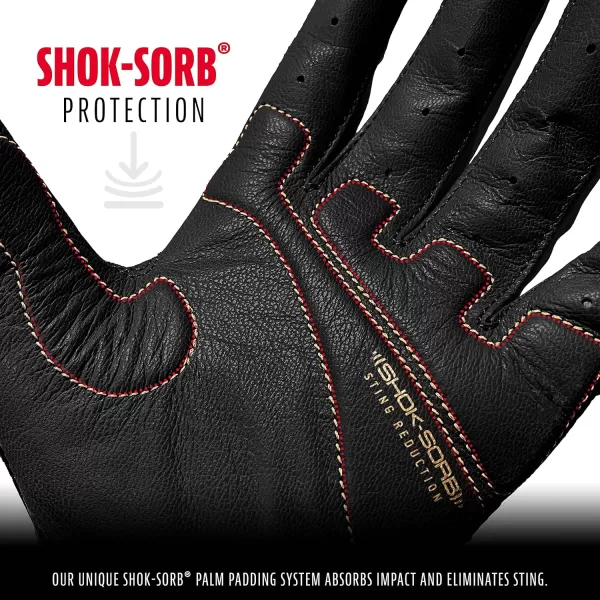 Franklin Sports MLB Baseball Batting Gloves  ShokSorb X Batting Gloves for Baseball  Softball  Adult  Youth Padded NonSting Batting Glove Pairs  Multiple Colors  SizesBlackGold
