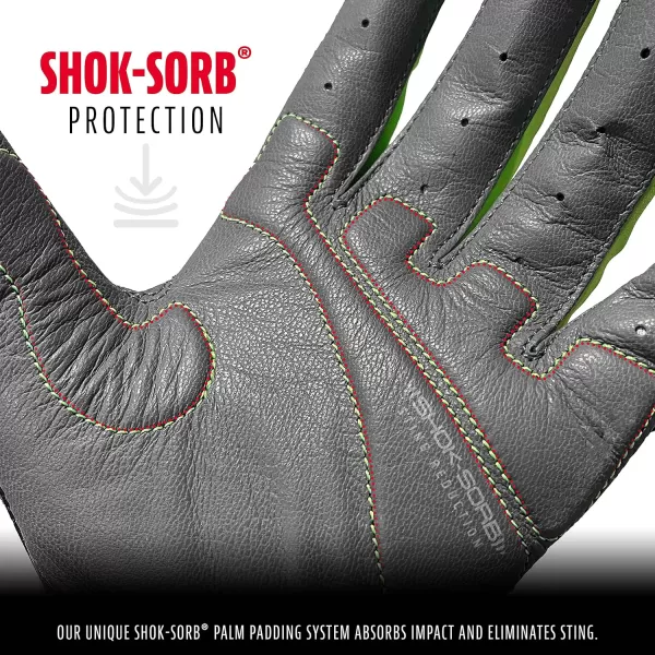 Franklin Sports MLB Baseball Batting Gloves  ShokSorb X Batting Gloves for Baseball  Softball  Adult  Youth Padded NonSting Batting Glove Pairs  Multiple Colors  SizesGrayNavyLime