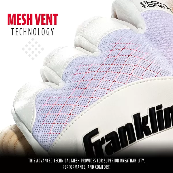 Franklin Sports MLB Baseball Batting Gloves  ShokSorb X Batting Gloves for Baseball  Softball  Adult  Youth Padded NonSting Batting Glove Pairs  Multiple Colors  SizesWhiteWhite
