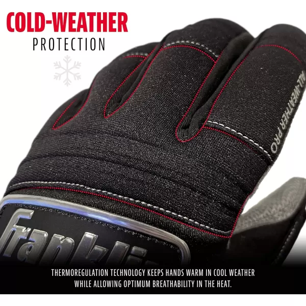 Franklin Sports MLB Batting Gloves  All Weather Pro Adult  Youth Batting Gloves Pair  Cold Weather Gloves  Baseball  Softball Batting GlovesBlack Chrome