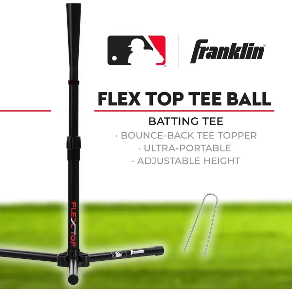Franklin Sports MLB Flex Top Baseball Batting Tees  Portable Hitting Tees for Baseball Teeball  Softball Practice  Kids  Adult Batting Tee StandsTee Ball
