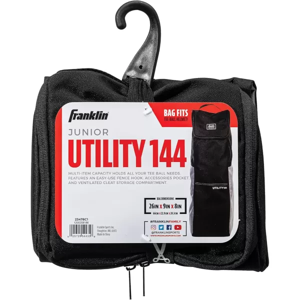 Franklin Sports Utility 144 Bag  MultiPurpose Bag  Fit Bat Up to 26quotBlackGray