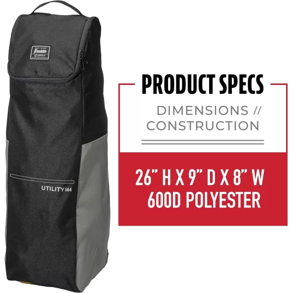 Franklin Sports Utility 144 Bag  MultiPurpose Bag  Fit Bat Up to 26quotBlackGray