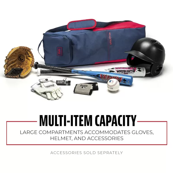 Franklin Sports Utility 144 Bag  MultiPurpose Bag  Fit Bat Up to 26quotNavyRed