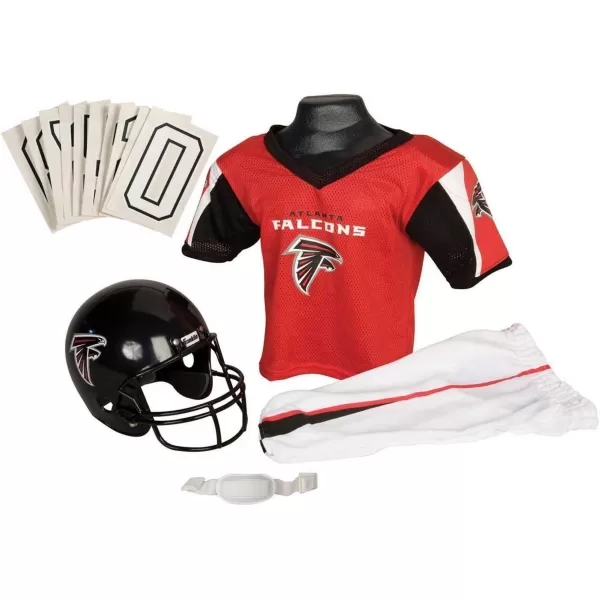 imageFranklin Sports NFL Youth Football Uniform Set for Boys ampamp Girls  Includes Helmet Jersey ampamp Pants with Chinstrap  NumbersAtlanta Falcons