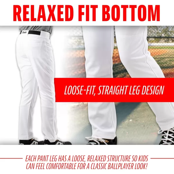 imageFranklin Sports Youth Baseball  Softball Pants  Knee High  Relaxed Fit Kids Baseball Pants  White Black  Grey PantsWhite