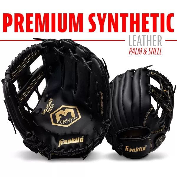 imageFranklin Sports Baseball  Softball Gloves  Field Master Adult  Youth Baseball  Softball Gloves  Right Hand  Left Hand Gloves  Infield  Outfield Mitts  Multiple Sizes  ColorsBlackGold