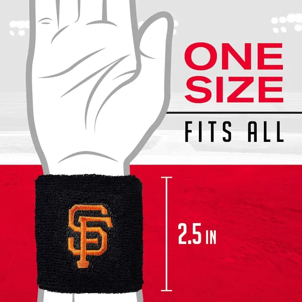 imageFranklin Sports MLB Team Licensed Baseball Wristbands  MLB Team Logo Sweat Wristbands  Great for Costumes  Uniforms  PairSan Francisco Giants